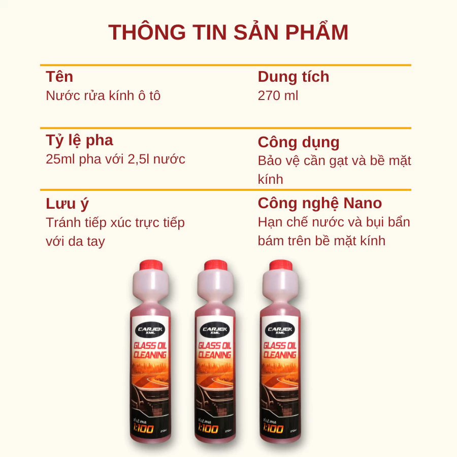 Nước rửa kính đậm đặc Carjek XML